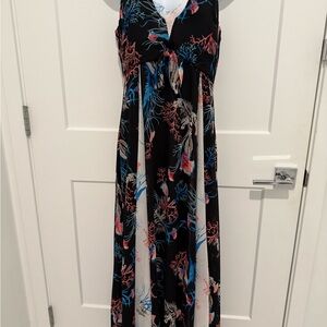 White House Black Market maxi, back zip, inset fabric